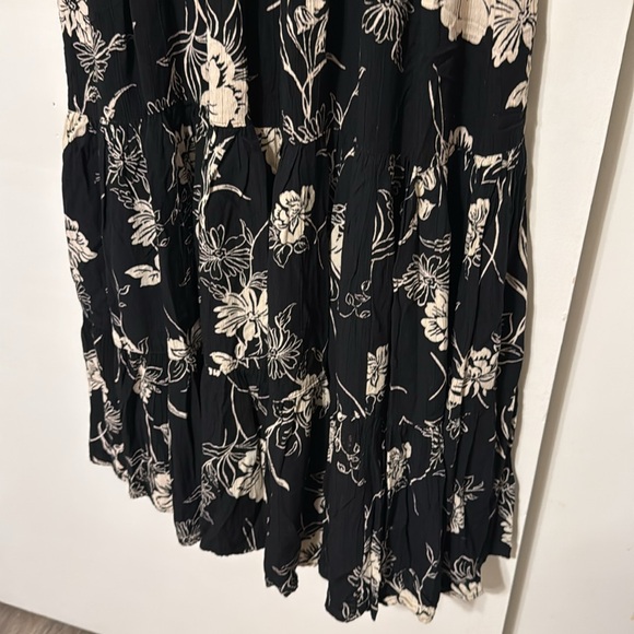 Lola P V Neck Floral Lace Trim Tank Dress Ruffle - Picture 11 of 11